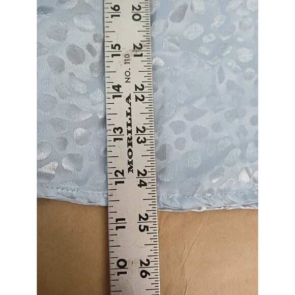 Wishing Waves Blouse Top Shirt Womens L Ice Blue Bell Sleeve Ruffles - Picture 4 of 7